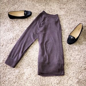 Semi-off shoulder purple sweater